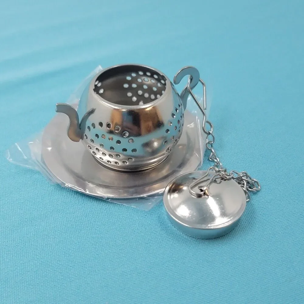 Teapot Shaped Tea Infuser Stainless Steel Drip Tray